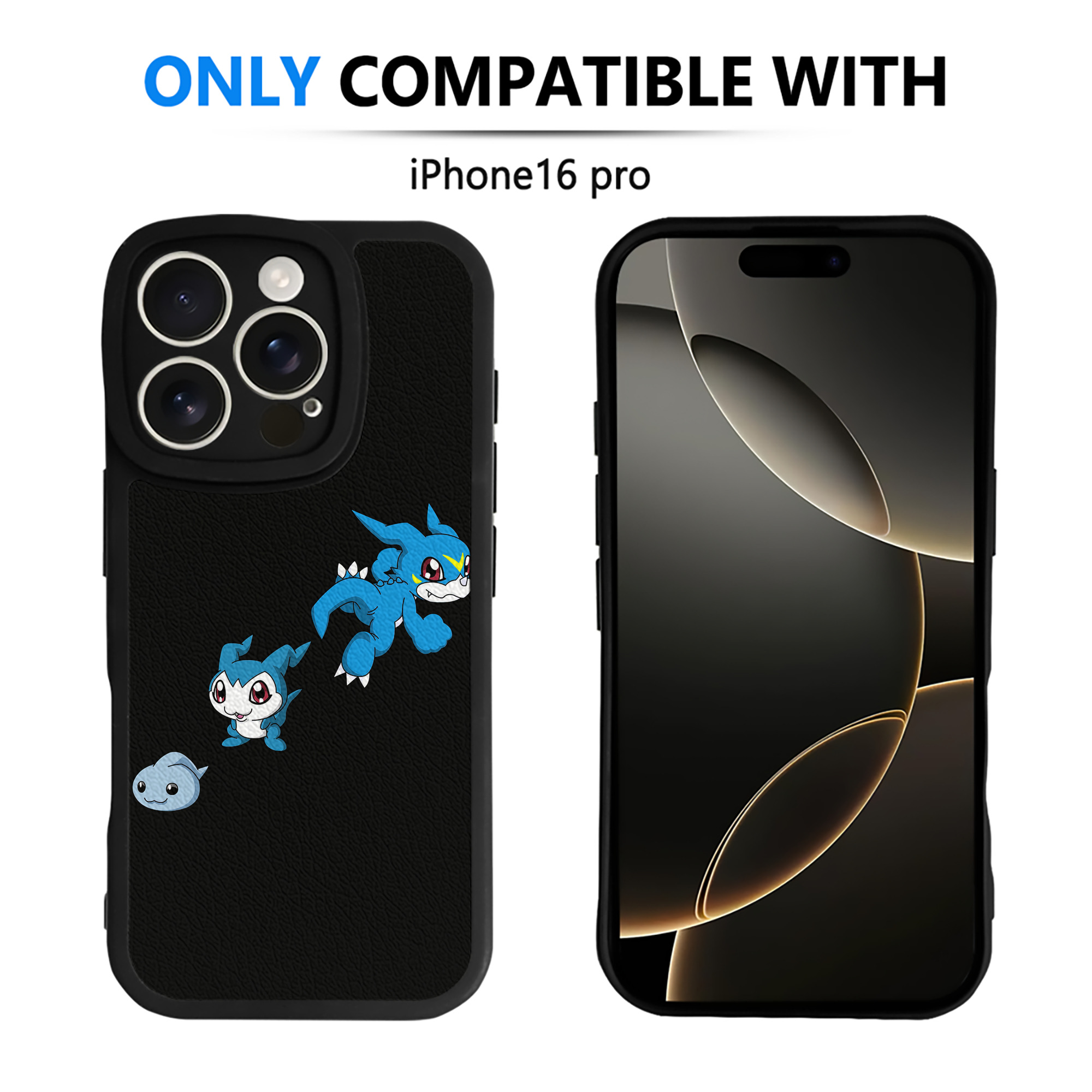 （画像用） Digimon デジタルモンスター/デジモン 【iPhone 16シリーズ対応】シリコンスマホケース（レザー調） 材質：シリコン